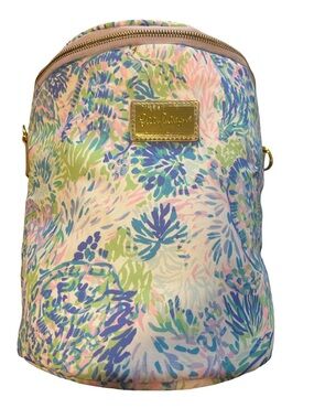 Lilly Pulitzer Pastel Floral Cooler with Gold Logo